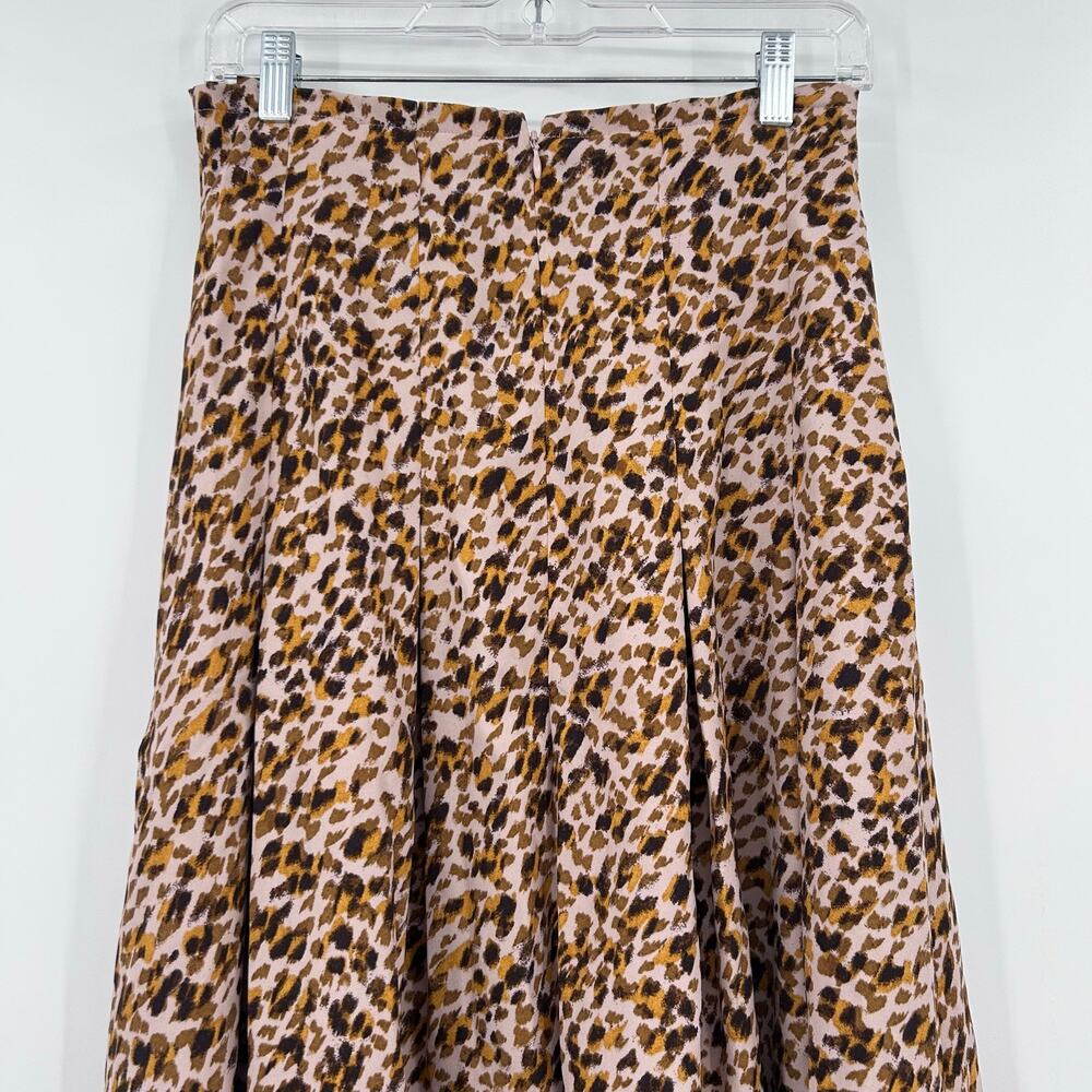 NWT Ann Taylor Leopard Print Pleated Maxi Skirt Size 2 Pink Brown Brushstroke - Picture 10 of 12